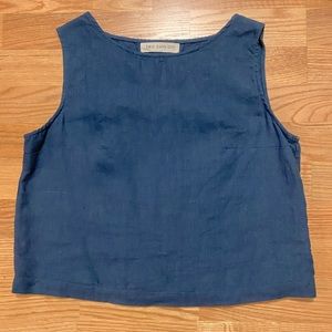 Two Days Off Suki Top, navy linen, Medium